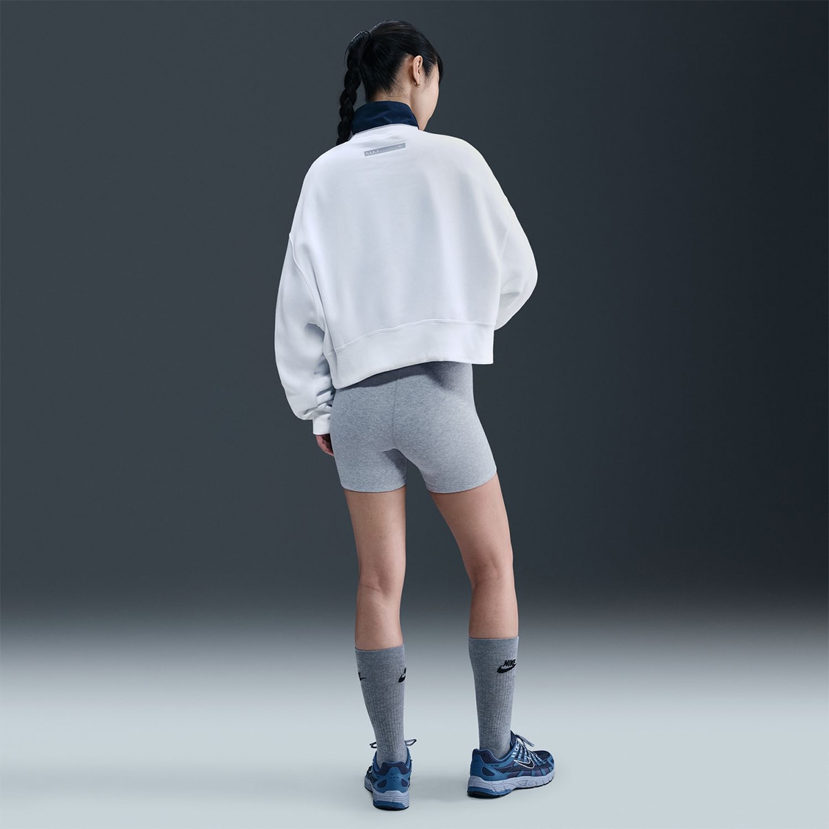 Leggings Tipo Calções de Mulher Sportswear Classic Cinzento-9
