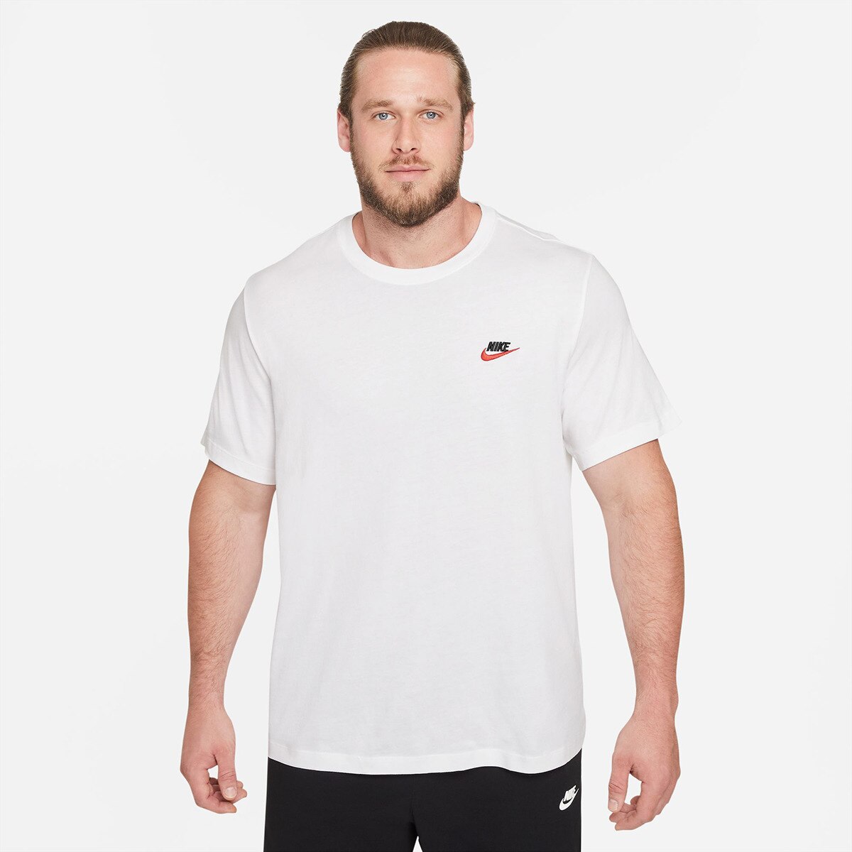 Camiseta de hombre M Nsw Club Tee Nike - Blanco / Rojo Blanco / Rojo-5