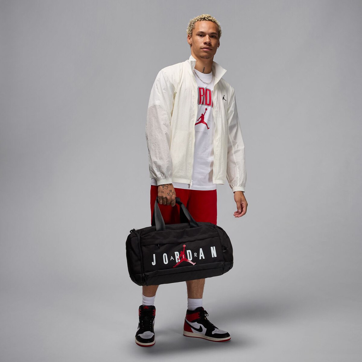 T-shirt de Homem City Branco / Vermelho-3