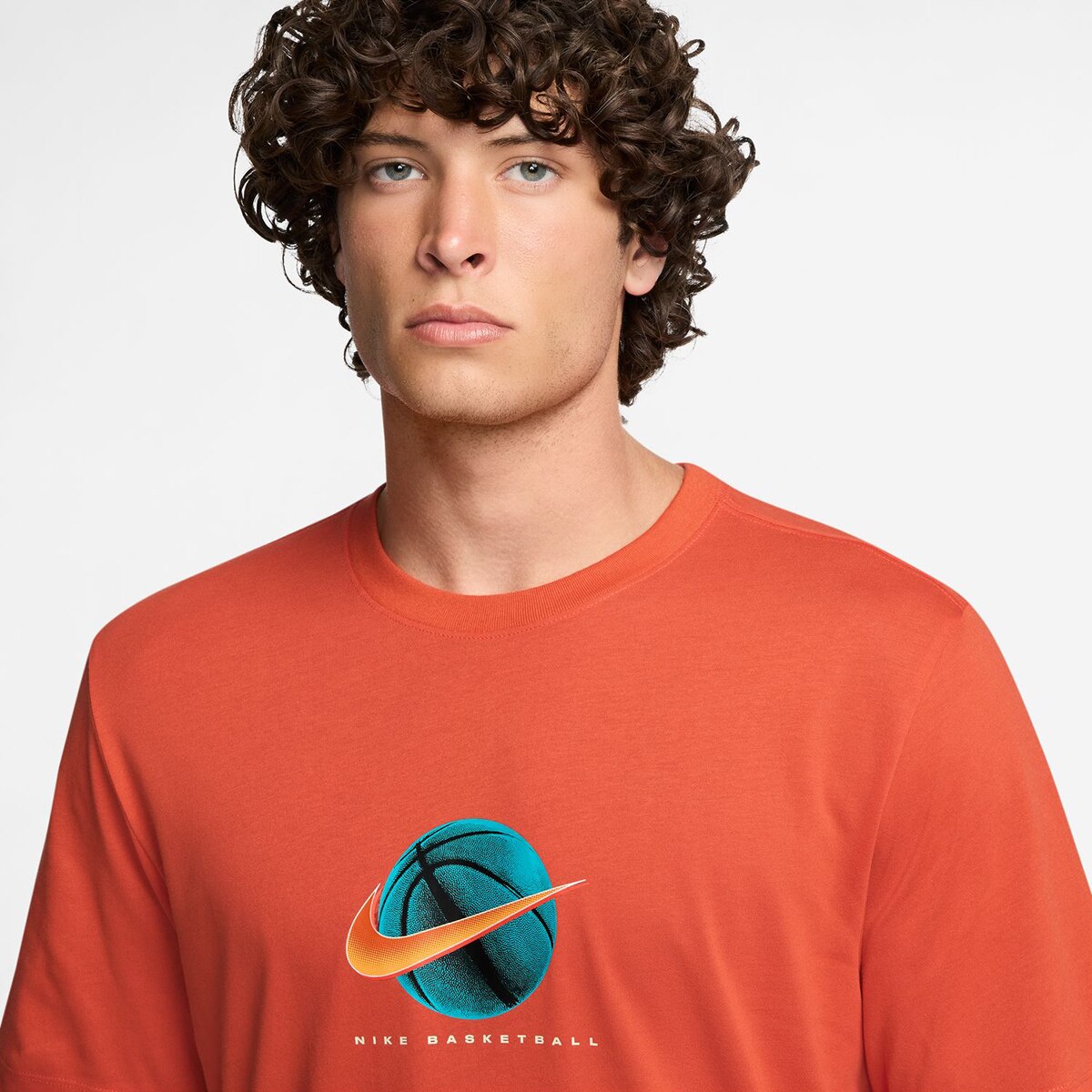 T-shirt de Homem Dri-FIT Basketball Laranja-3