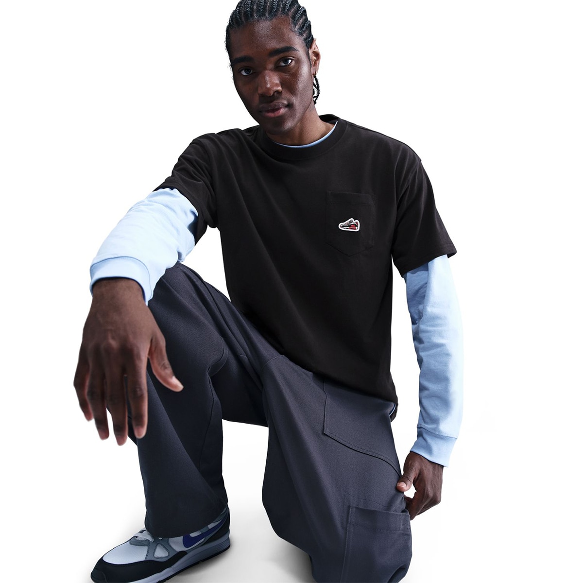 T-shirt de Homem Sportswear Tee Accs Patch Cnct Fa25 Preto-5