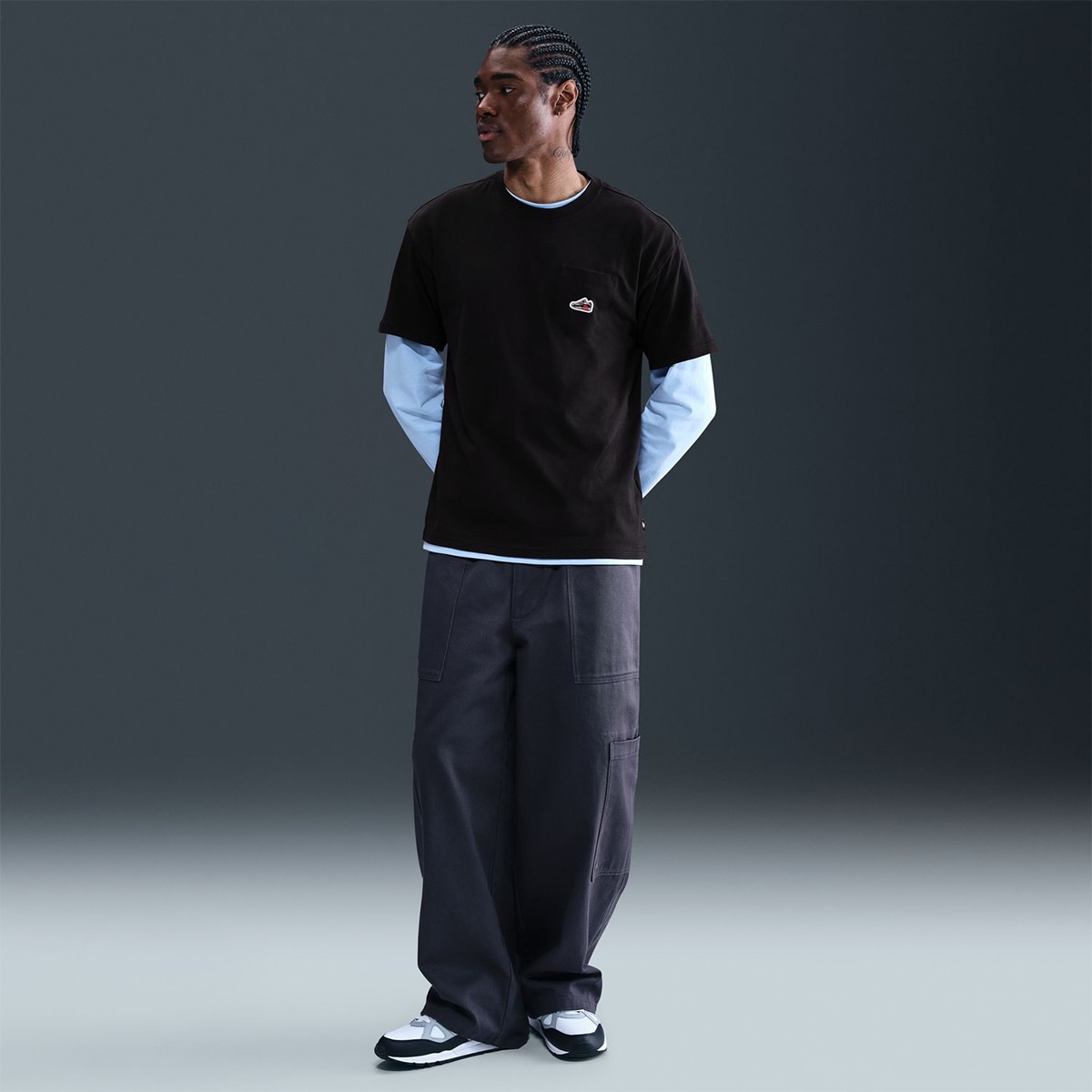 T-shirt de Homem Sportswear Tee Accs Patch Cnct Fa25 Preto-6