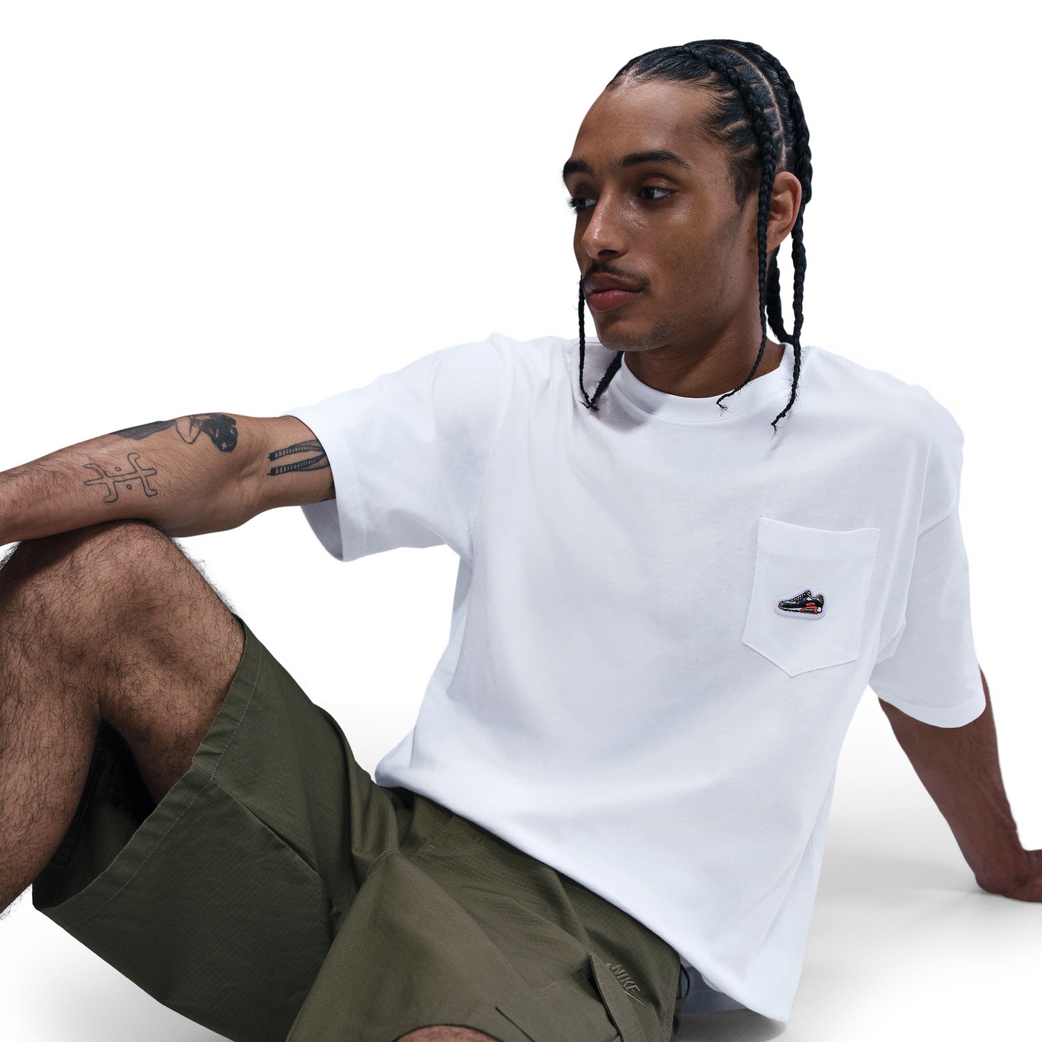 T-shirt de Homem Sportswear Tee Accs Patch Cnct Fa25 Branco-4