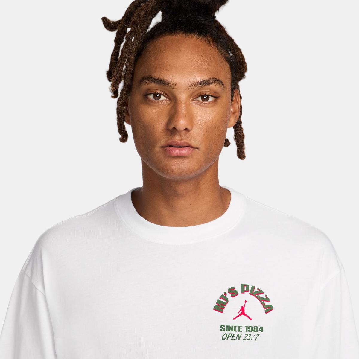 T-shirt de homem NC PIZZA GFX SS Crew Branco-3