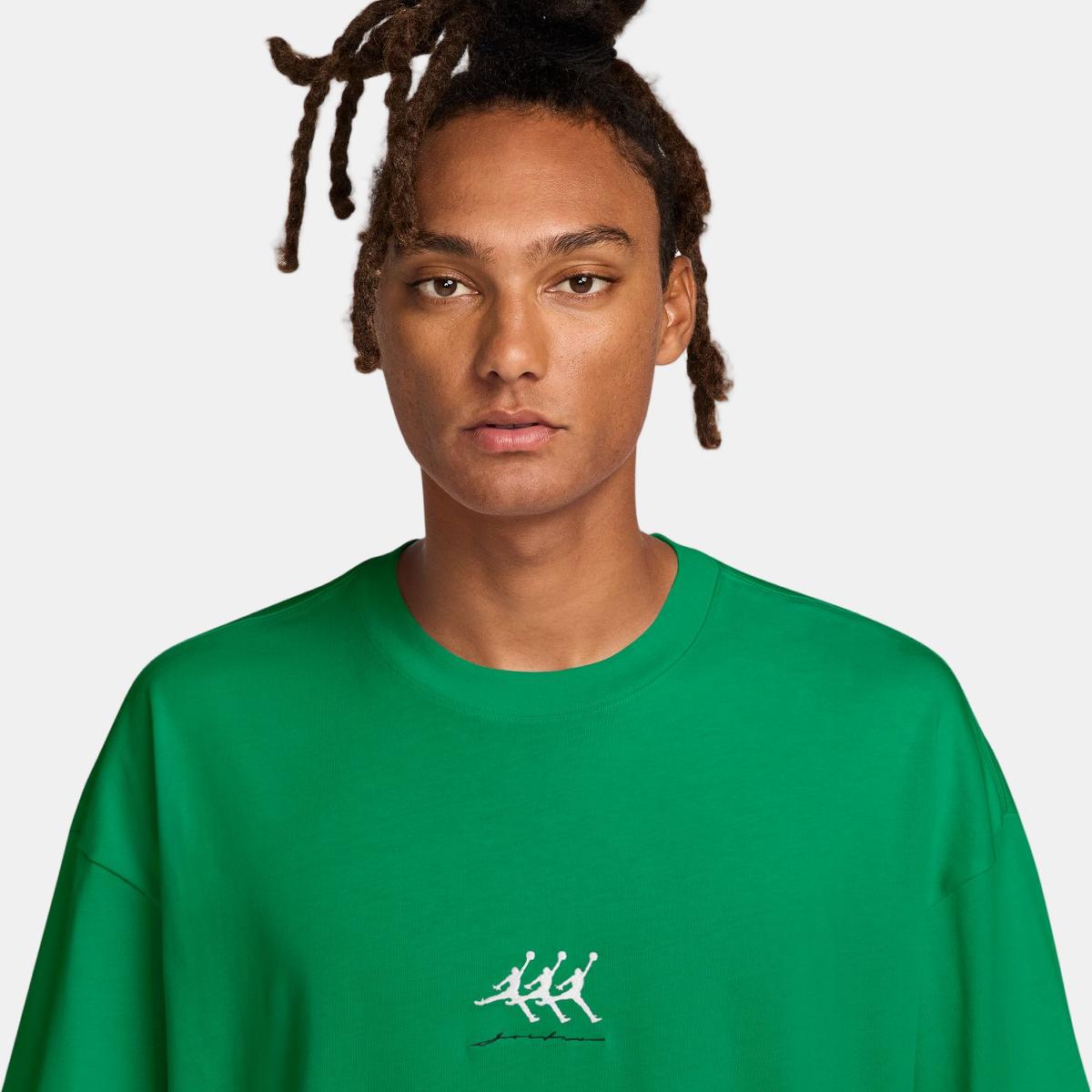 T-shirt de homem FLT GFX OVSZ SS Crew Verde-3