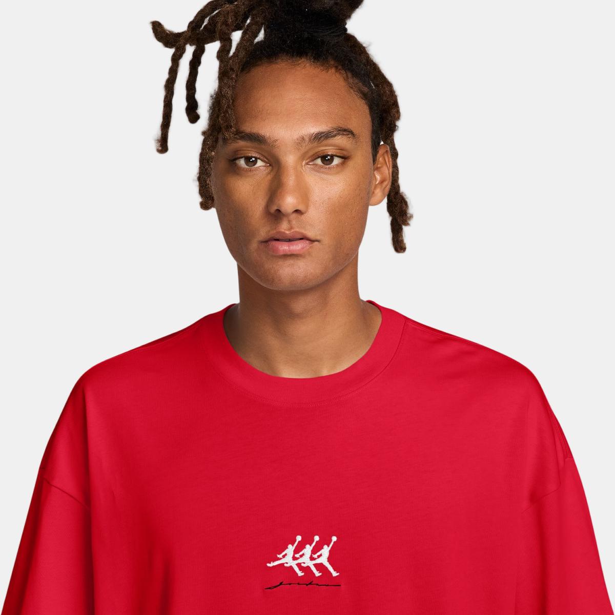 T-shirt de homem FLT GFX OVSZ SS Crew Vermelho-3