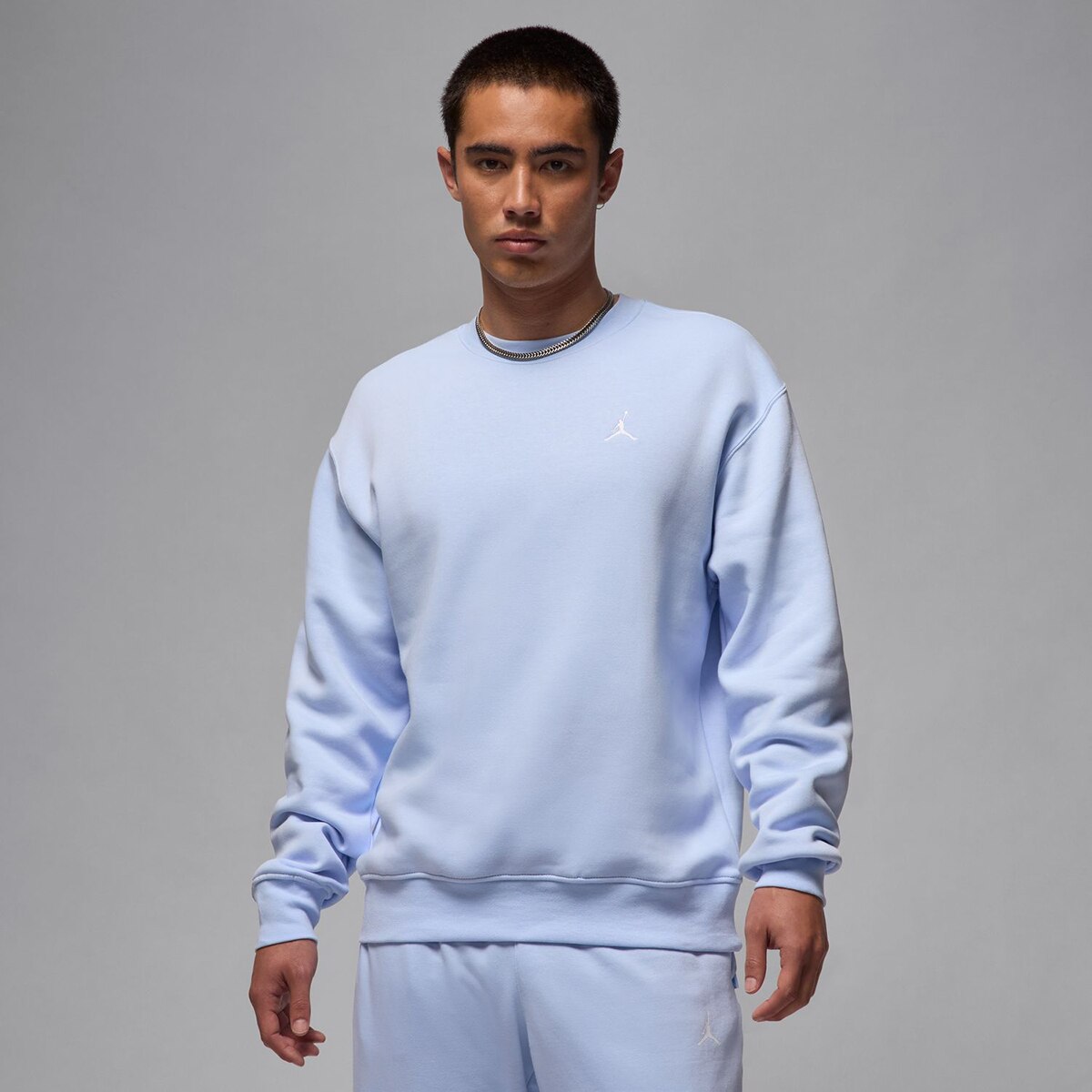 Sweatshirt de Homem Brooklyn Fleece Crew Azul-1