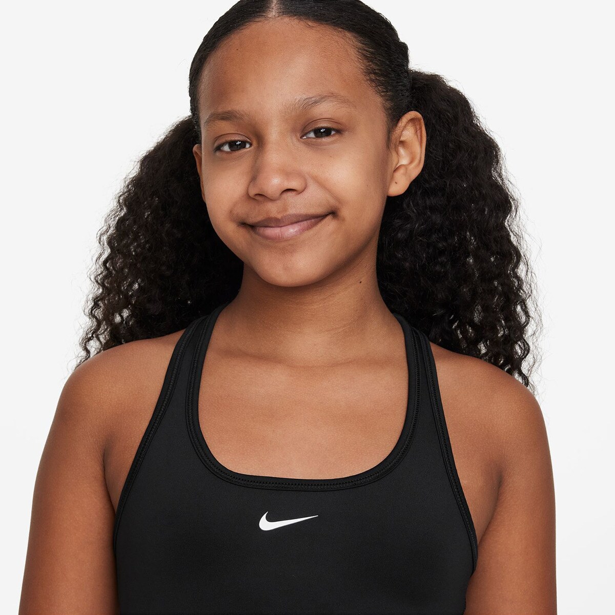 Top de menina Dri-FIT Swoosh Nike Branco-3