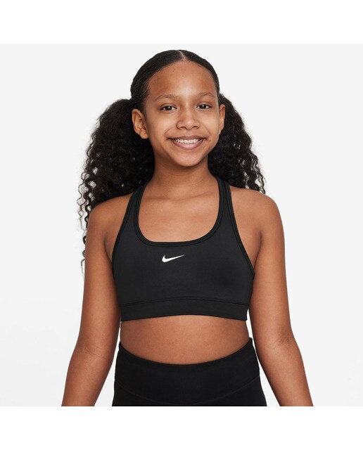Imagen 0 de Top de niña Dri-FIT Swoosh Nike Negro / Blanco