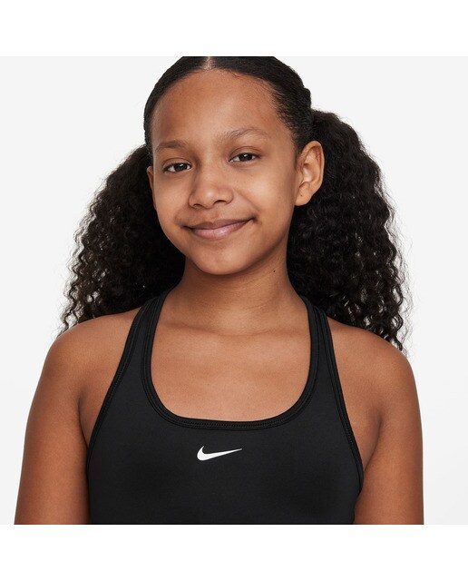 Top de niña Dri-FIT Swoosh Nike - Negro / Blanco Negro / Blanco-3