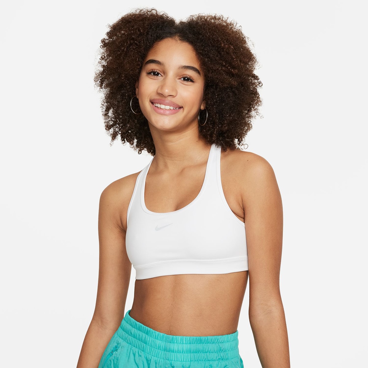 Top de menina Swoosh Nike Branco-1