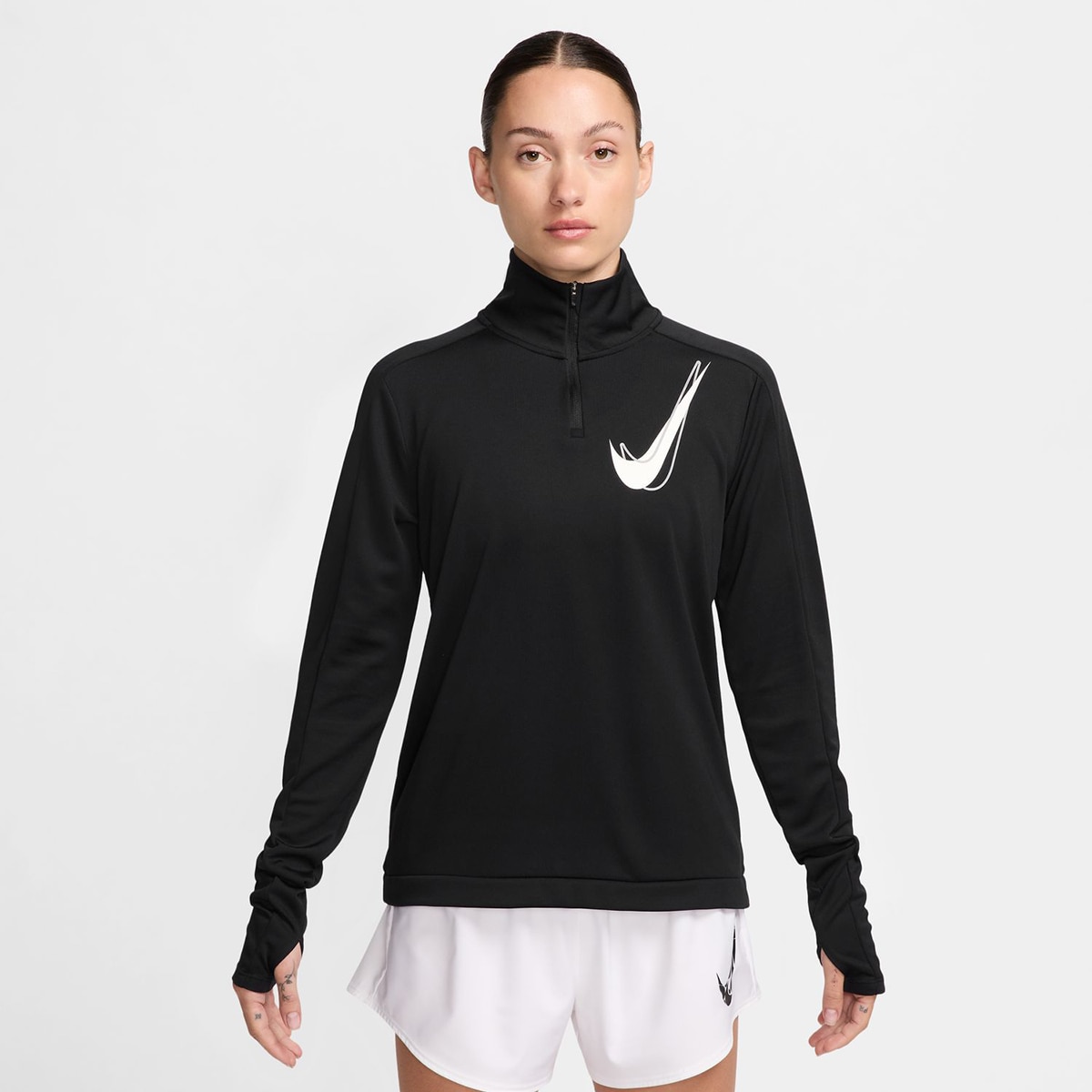 T-shirt de mulher Swoosh Nike Preto-1