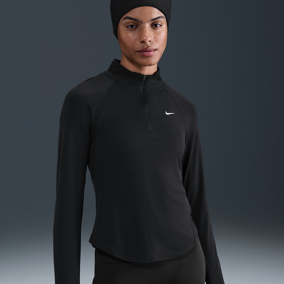 T-shirt de Mulher W Nk Tempo Swsh Hbr DF Hz Top Preto-4