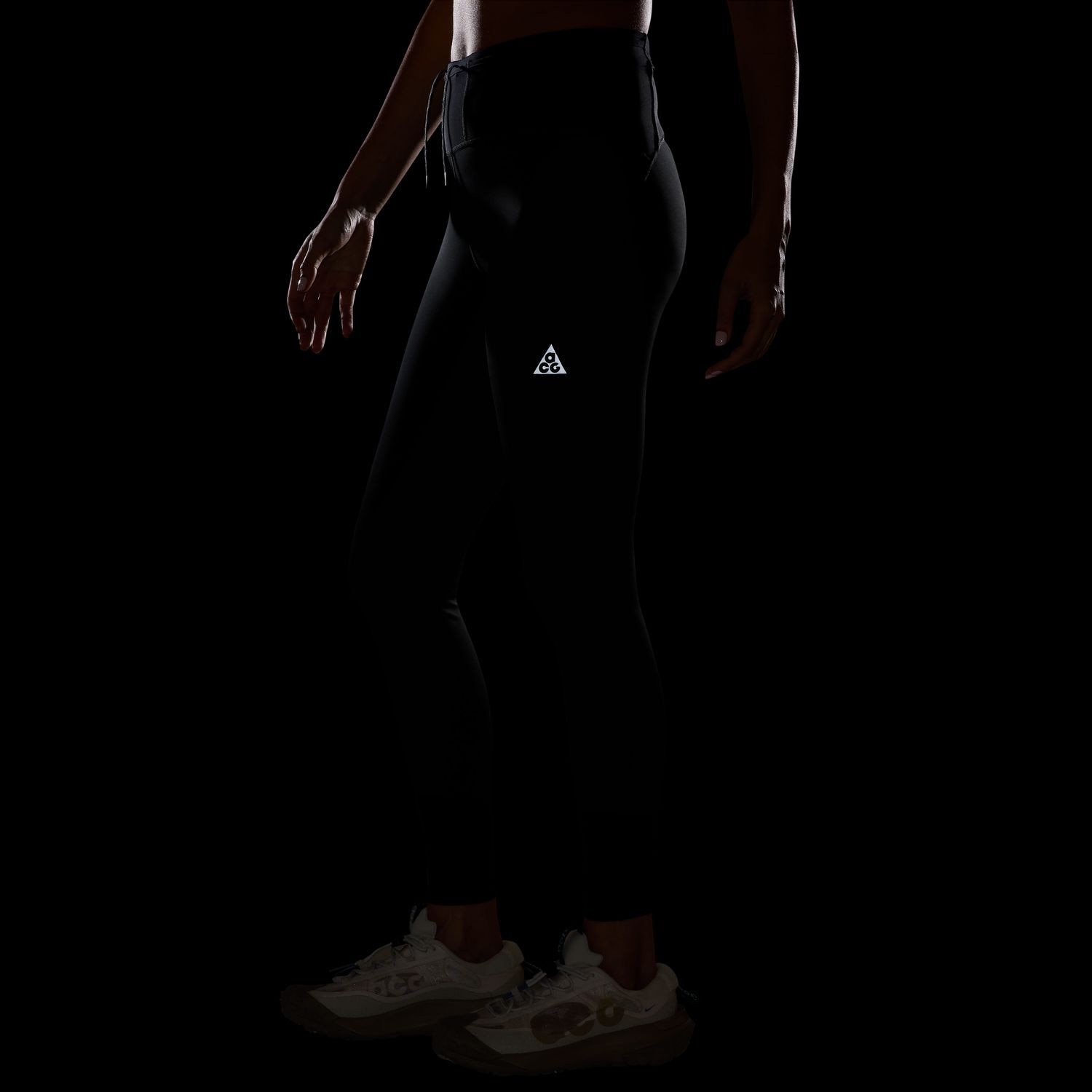 Leggings de Running ACG Women's Dri-FIT High-Waisted 7/8 Trail Running Leggings de Mulher Preto-4