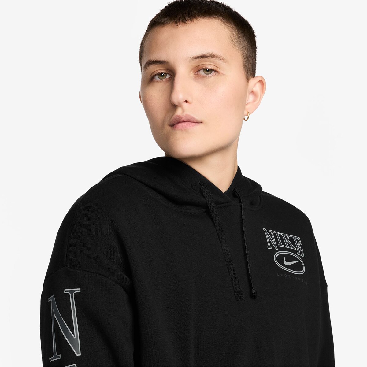 Sweatshirt de Mulher Sportswear Club Fleece Preto-3
