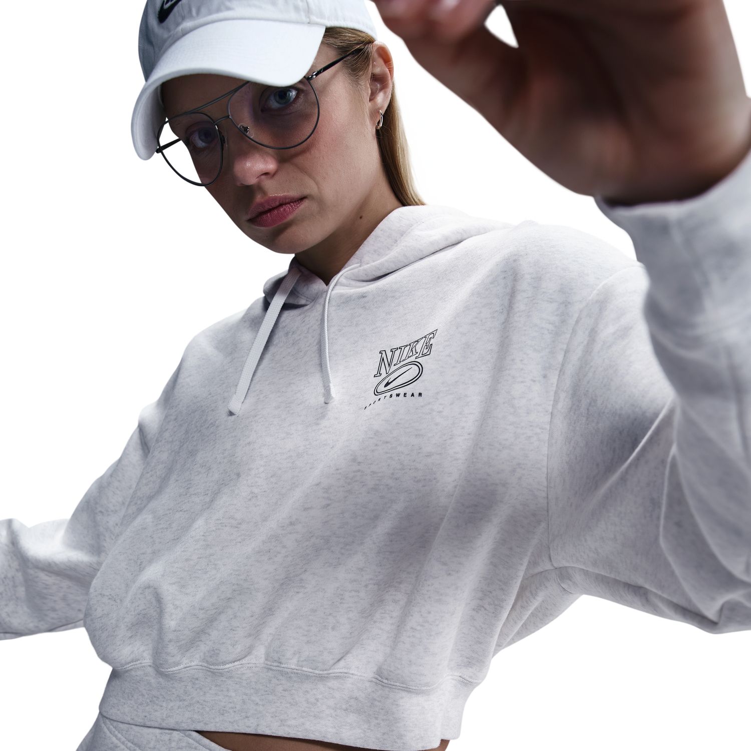 Sweatshirt de Mulher Sportswear Club Fleece Cinzento-claro-5