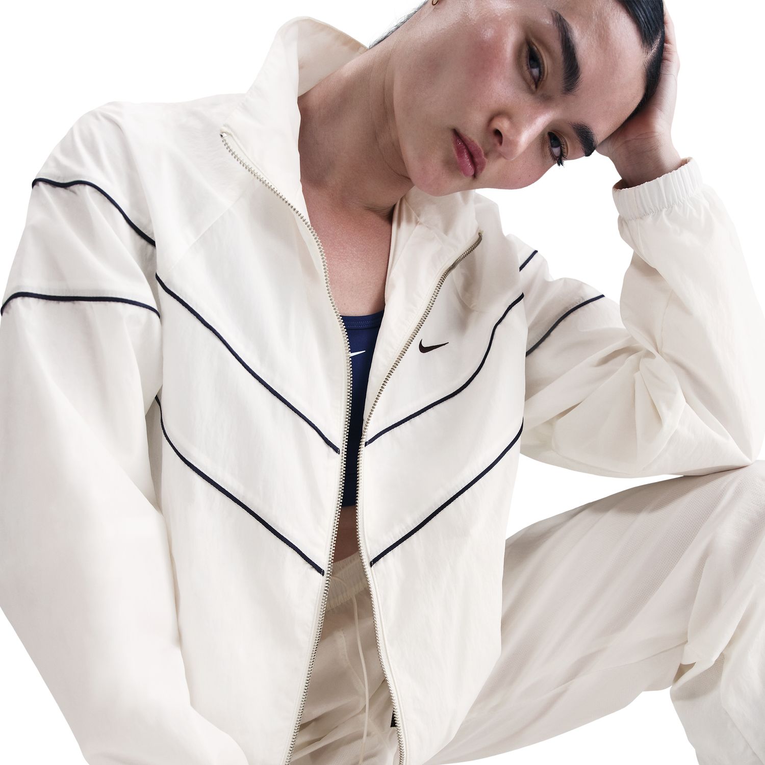 Sweatshirt de Mulher Windrunner Branco-4