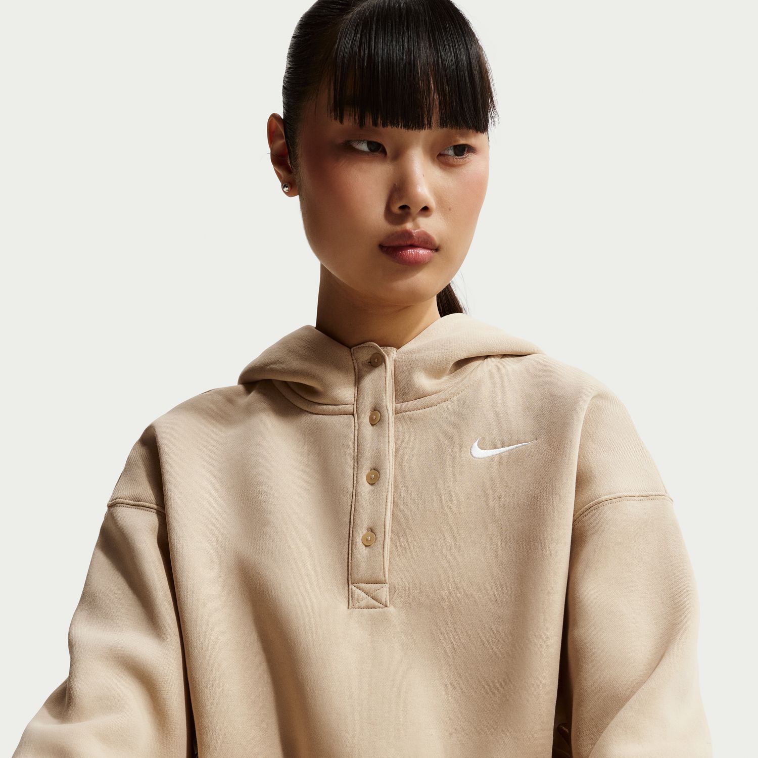 Sweatshirt de Mulher Sportswear Phoenix Fleece Crop Castanho-5