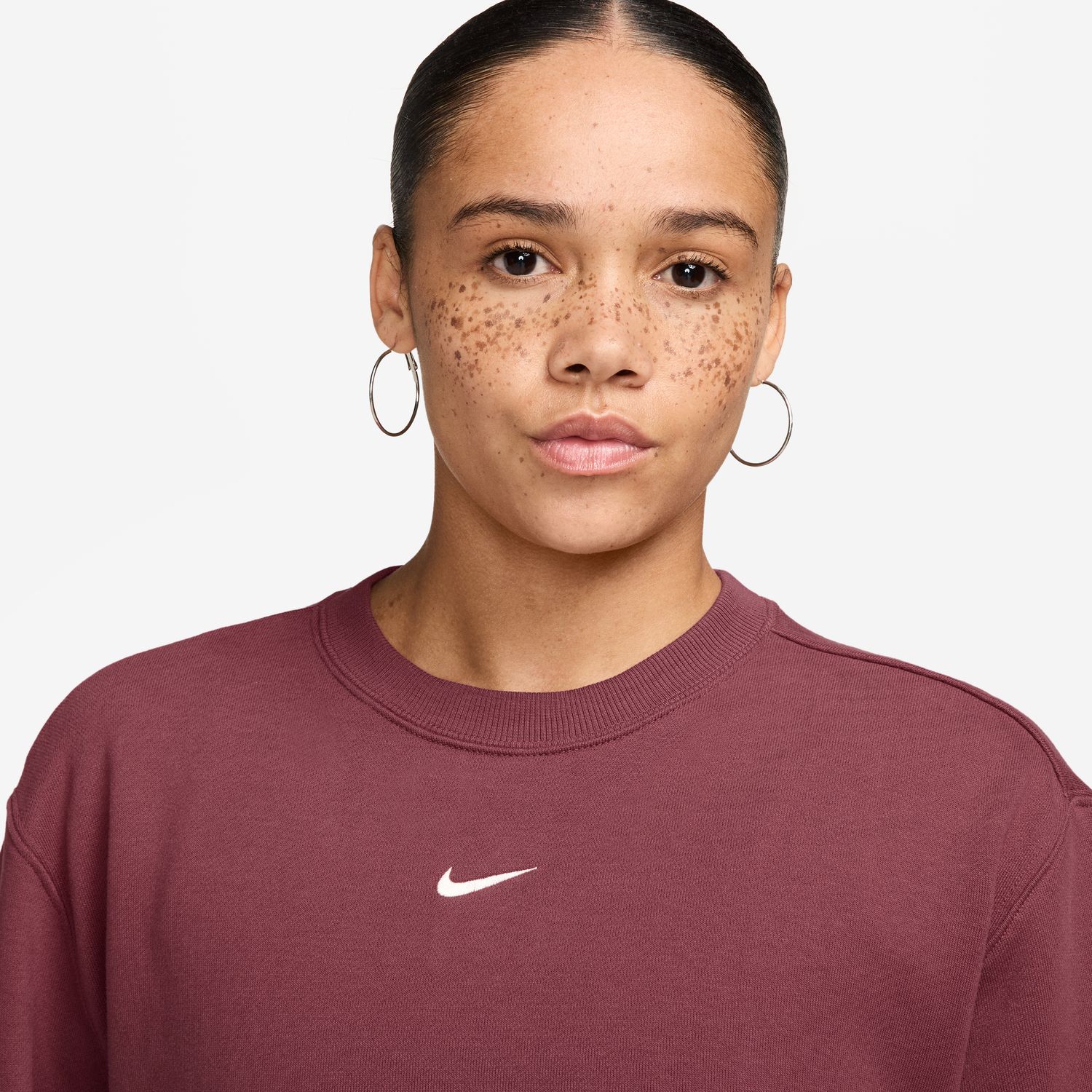 Sweatshirt de Mulher W Nk Stdo Flc Lw Std Crew Vermelho-3