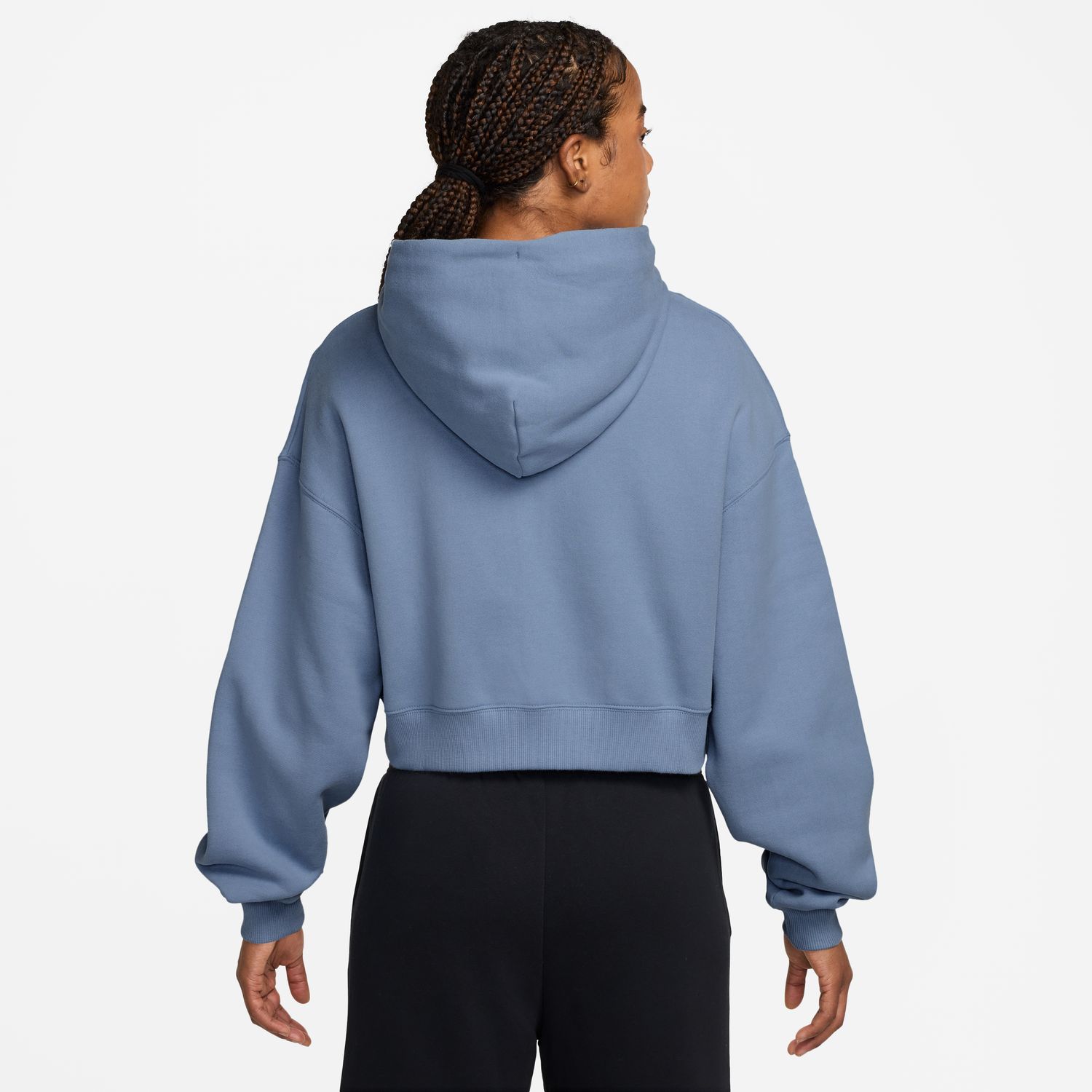 Sudadera de mujer W Nk Studio Fleece Crop Hdy Nike - Azul Azul-2