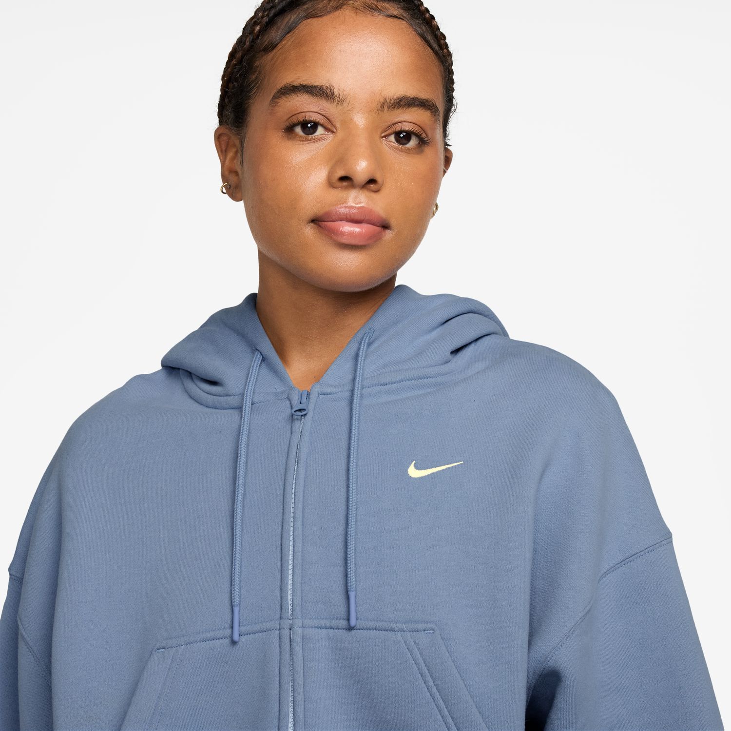 Sudadera de mujer W Nk Studio Fleece Crop Hdy Nike - Azul Azul-3