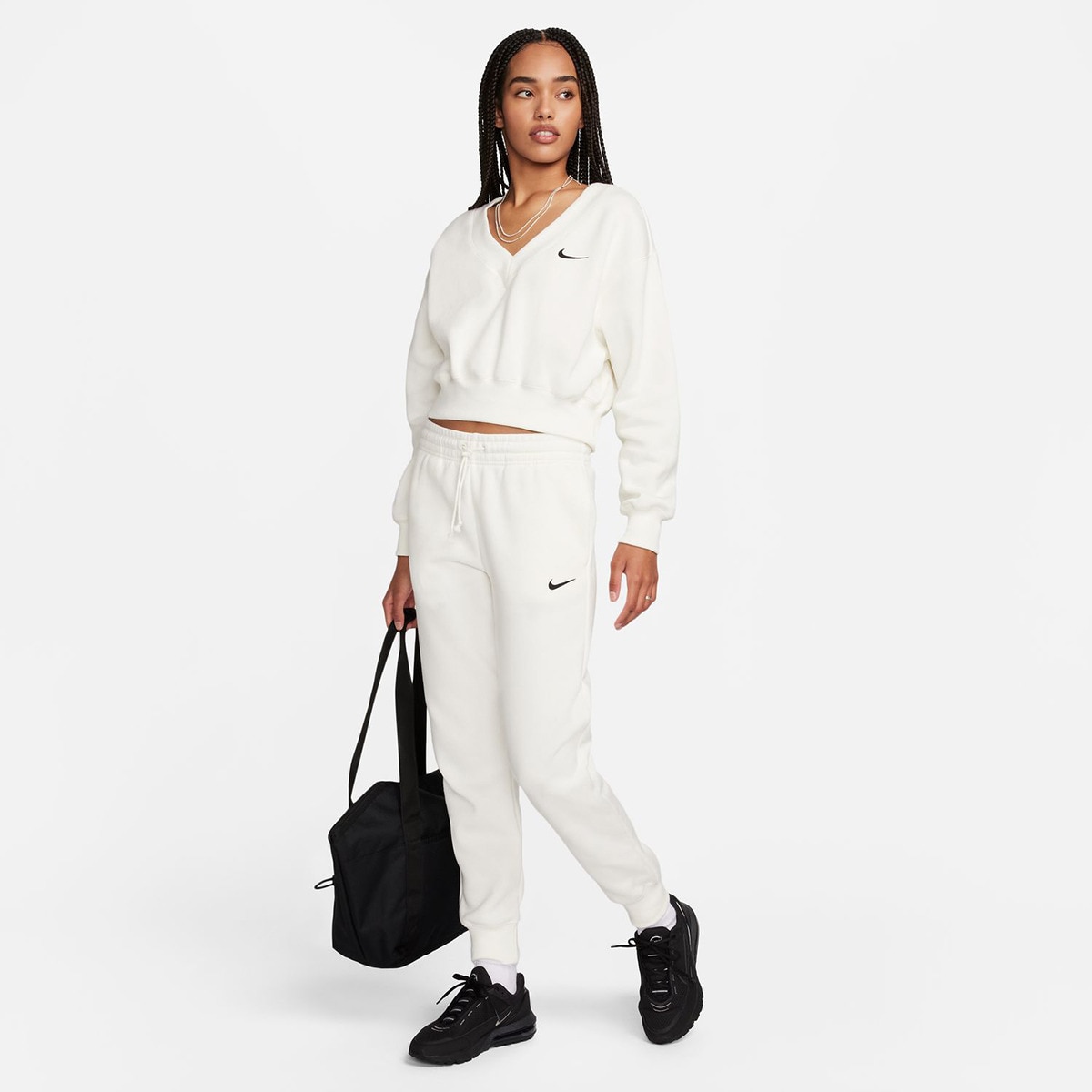 Calças de Mulher Sportswear Phoenix Fleece Branco-5