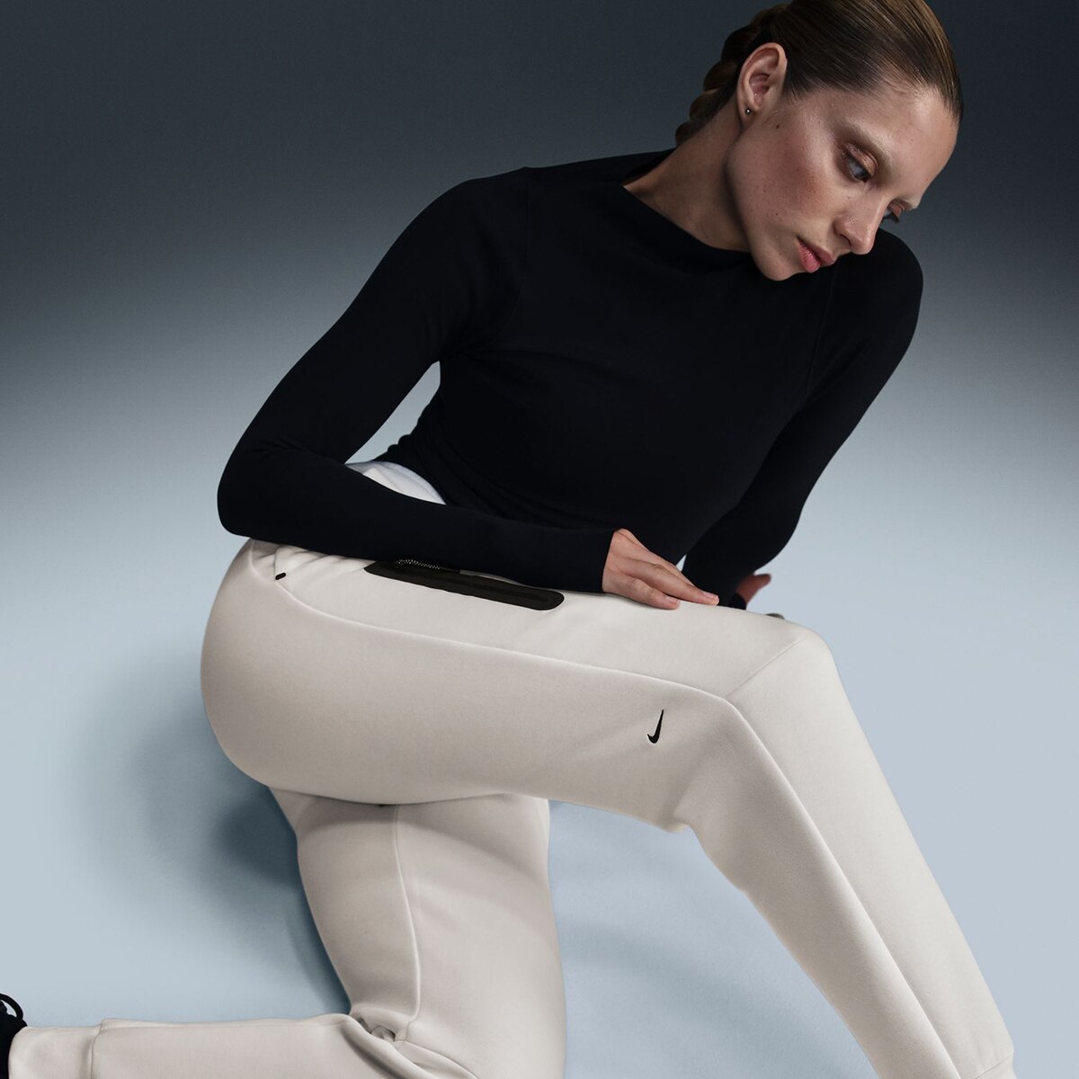 Calças de mulher Sportswear Tech Fleece Nike Branco-4