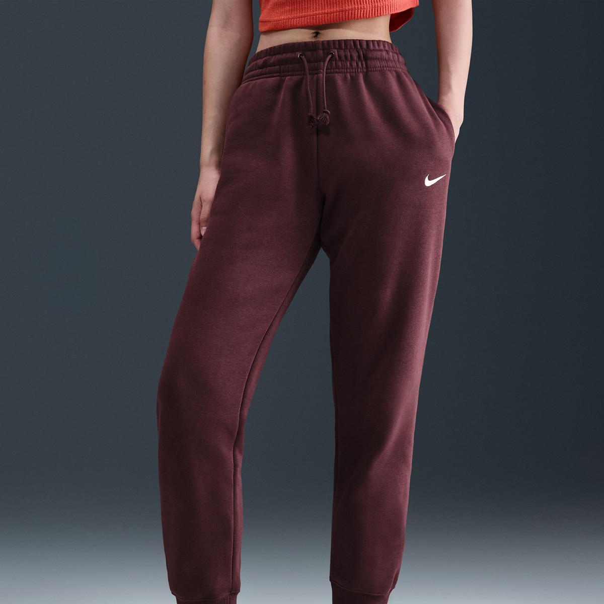 Calças de Mulher Sportswear Phoenix Fleece Bordeaux-4