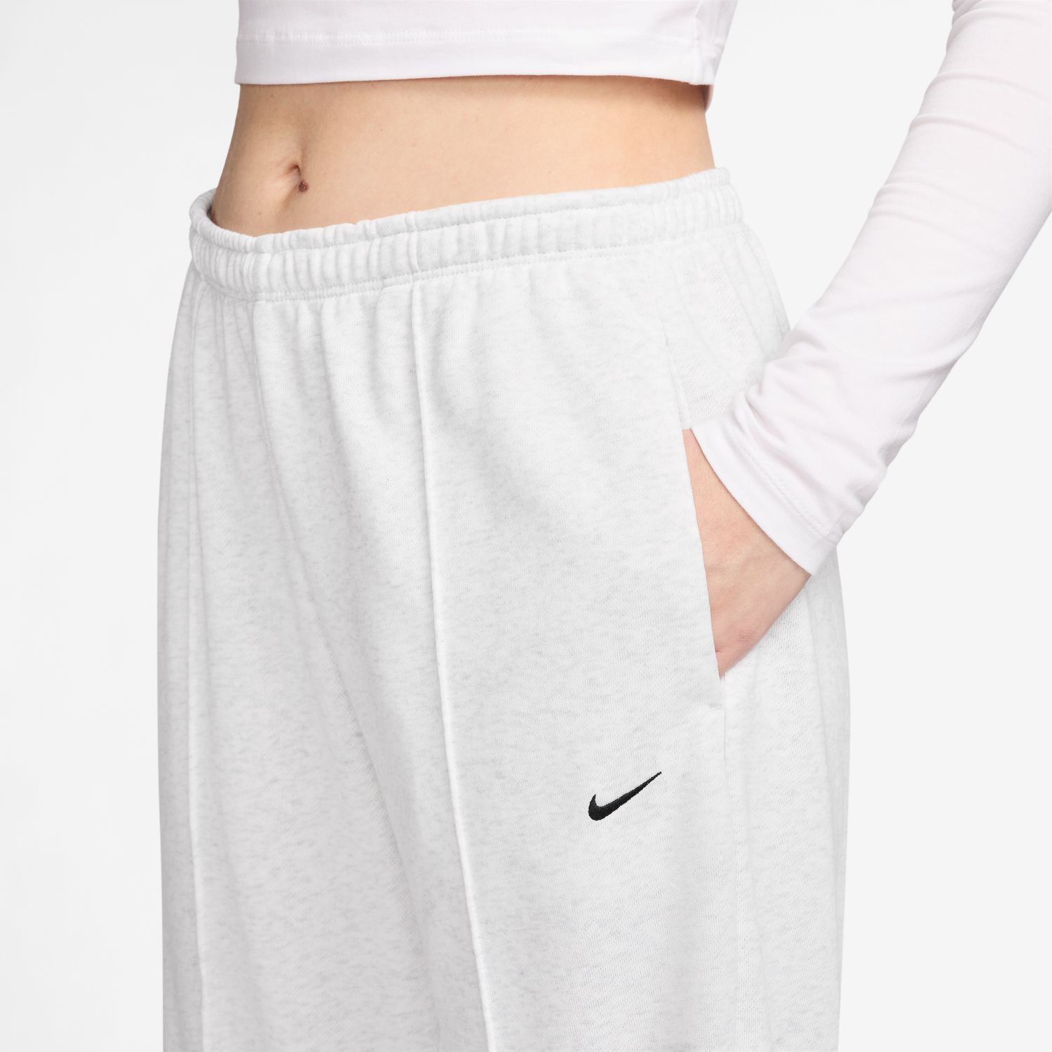 Calças de Mulher Sportswear Chill Terry Branco-6