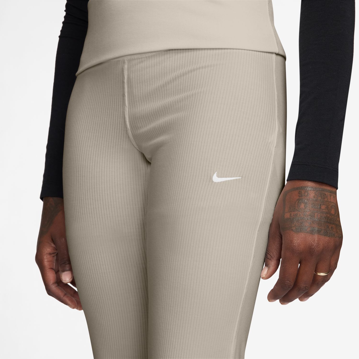 Calças de Mulher W Nsw Chill Knit Rib Pant Castanho-3