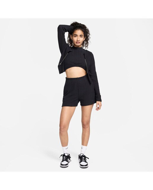Calções de Mulher Sportswear Chill Knit Preto-6