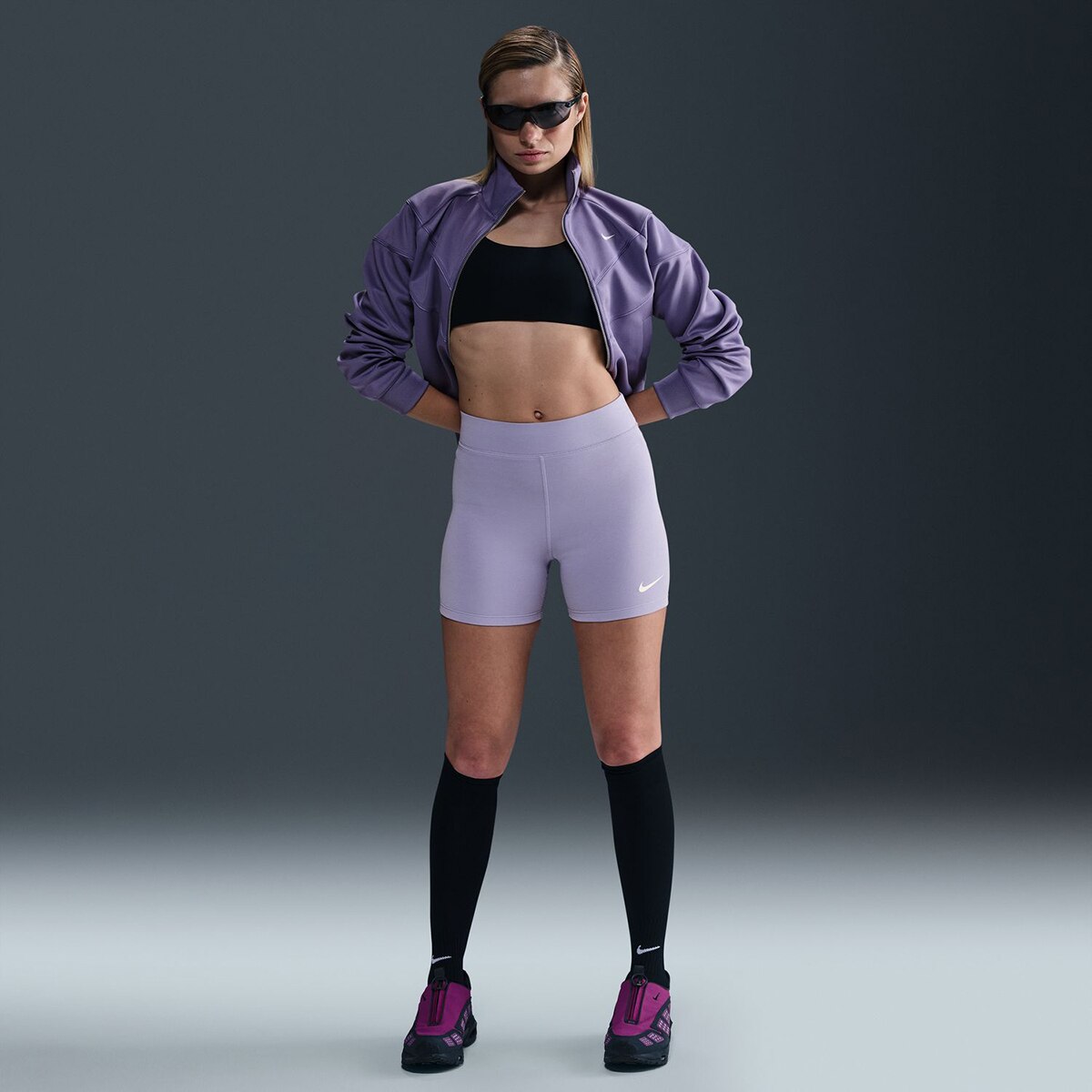 Leggings Tipo Calções de Mulher Sportswear Classic Lilás-1