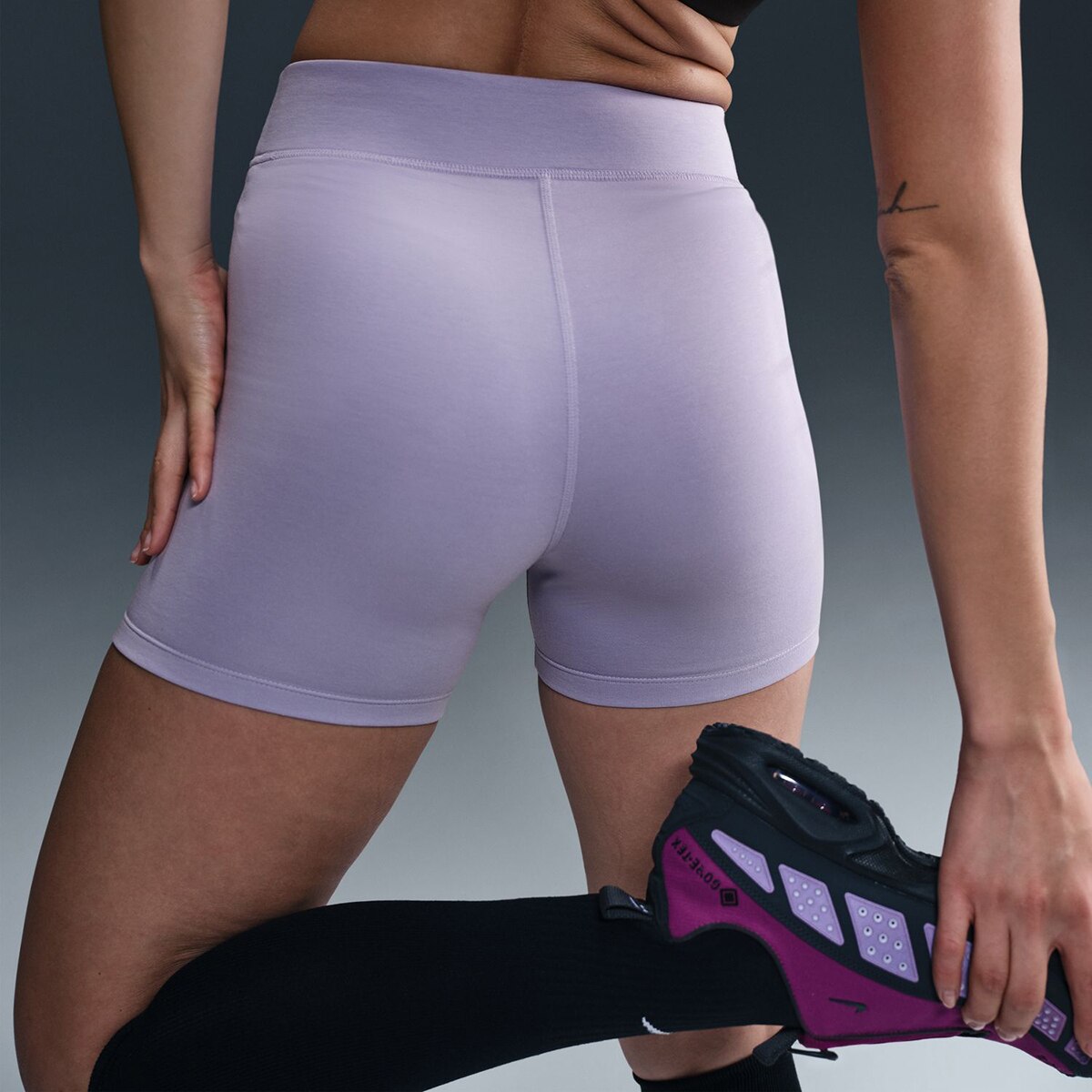 Leggings Tipo Calções de Mulher Sportswear Classic Lilás-5