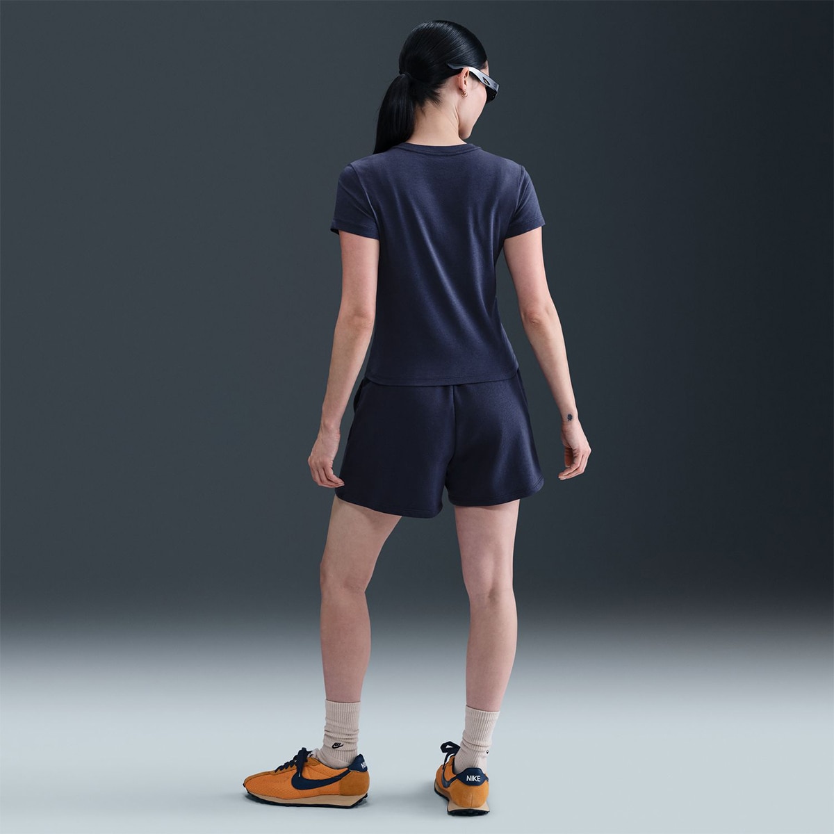 Calções de Mulher Sportswear Chill Terry Azul-marinho-7