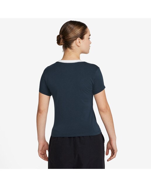 T-shirt de Mulher Sportswear Chill Knit Azul-marinho / Branco-2