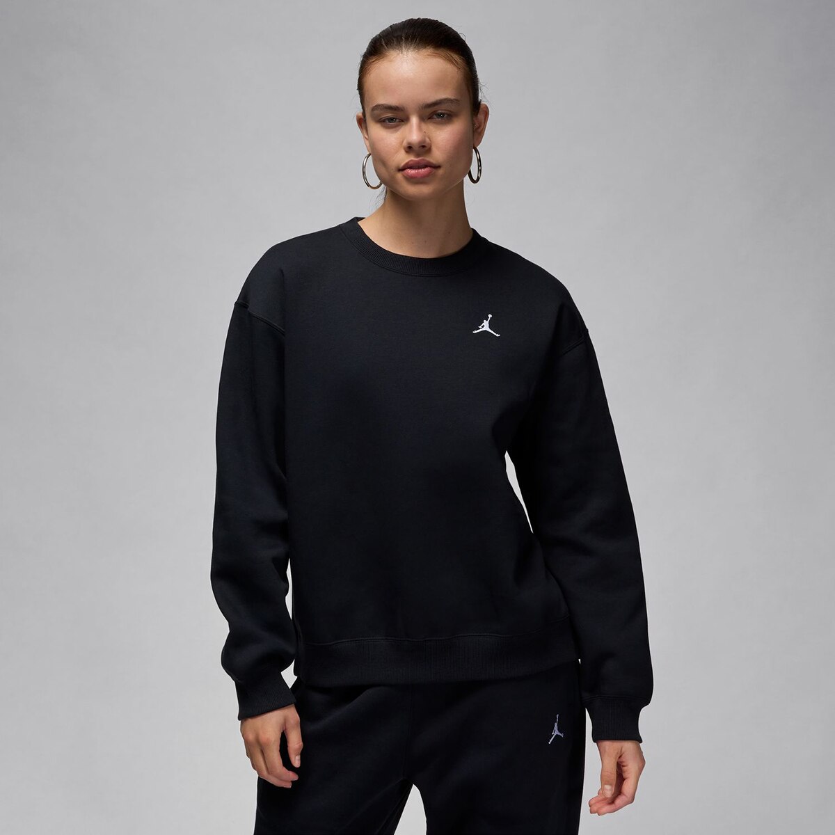 Sweatshirt de Mulher Brooklyn Fleece Crew Preto-1