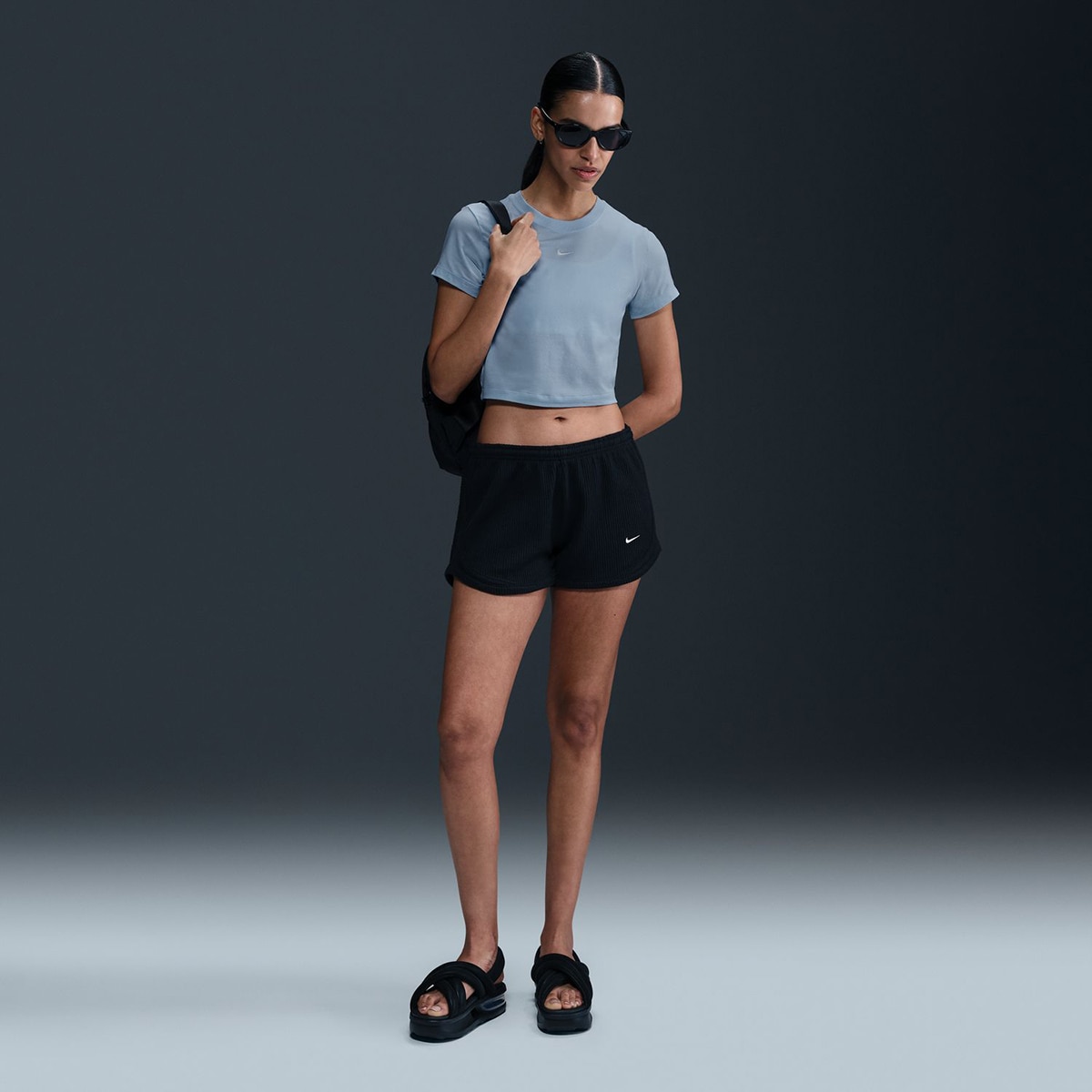 T-shirt de Mulher Chill Knit Crop Azul-3