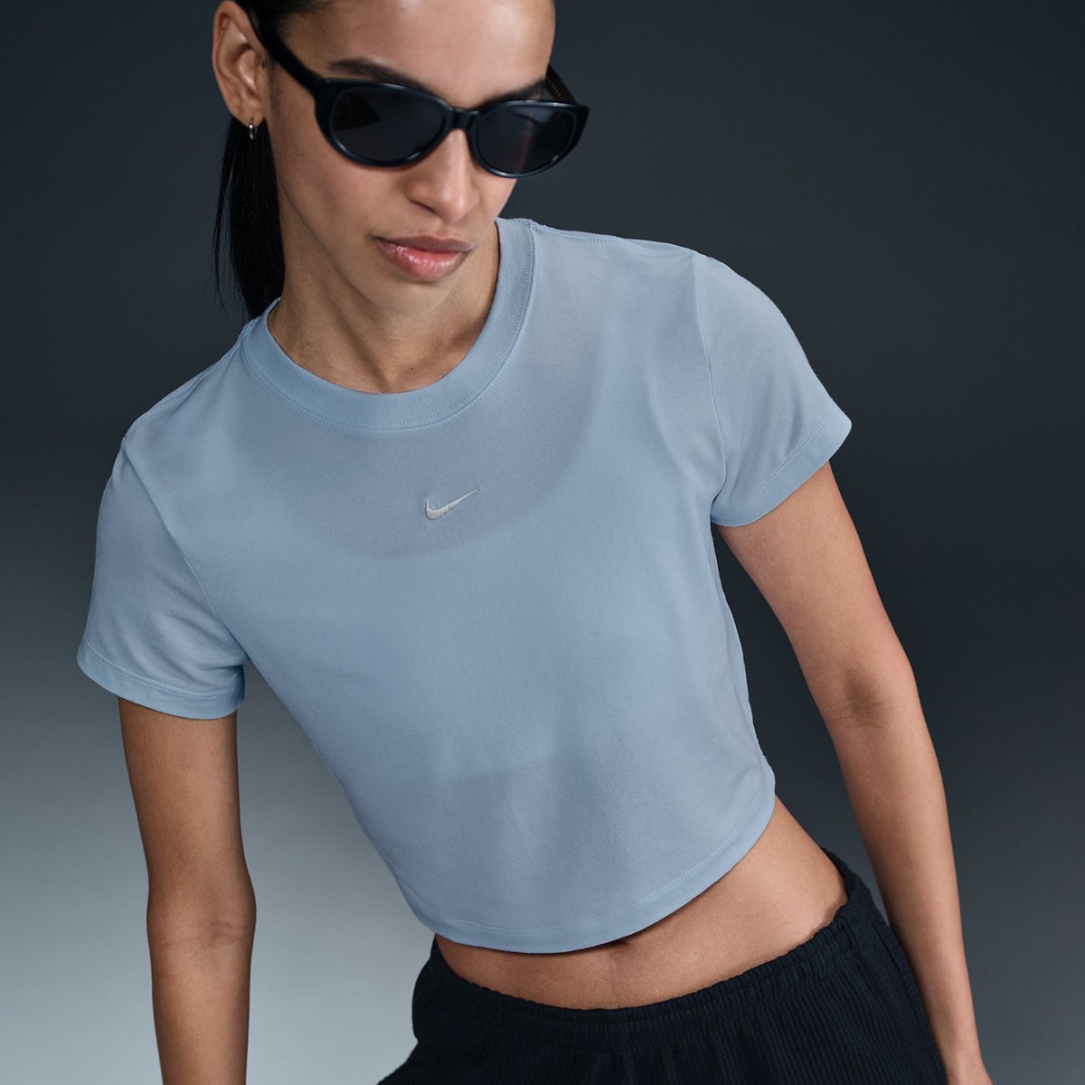 T-shirt de Mulher Chill Knit Crop Azul-5