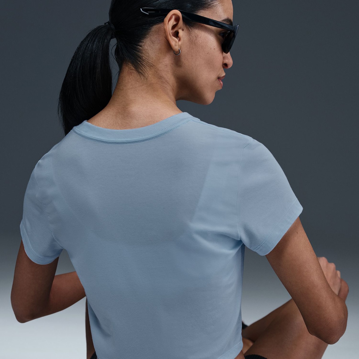 T-shirt de Mulher Chill Knit Crop Azul-6