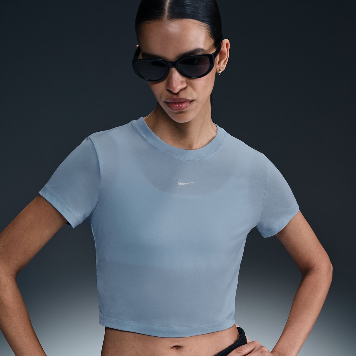 T-shirt de Mulher Chill Knit Crop Azul-7