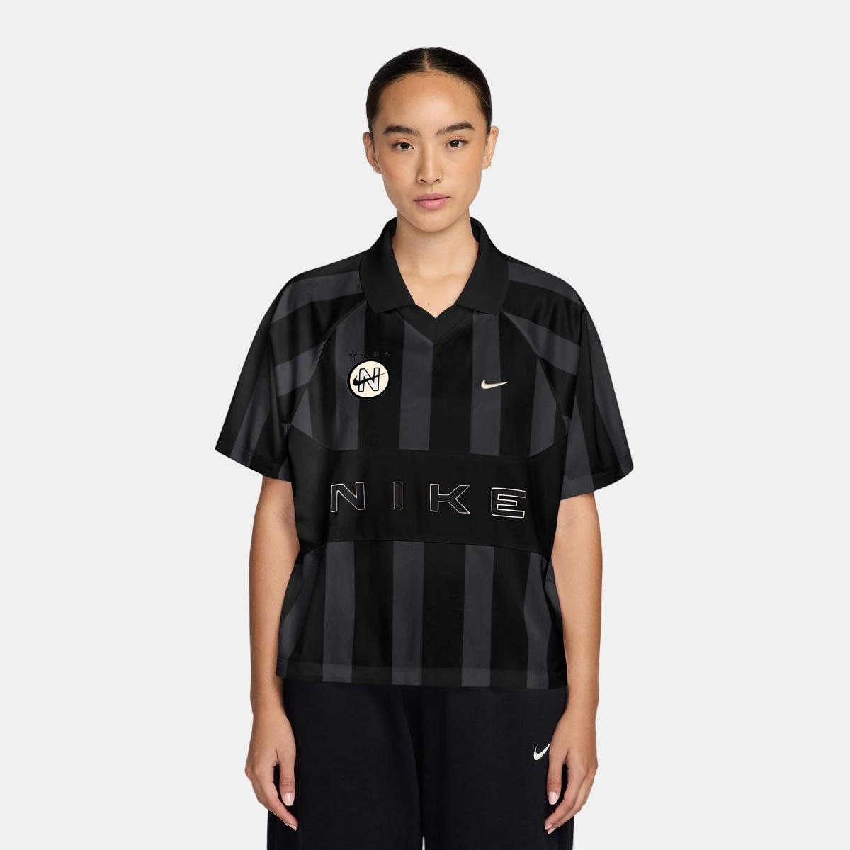 T-shirt de Mulher Sportswear Street Stripe Preto-1