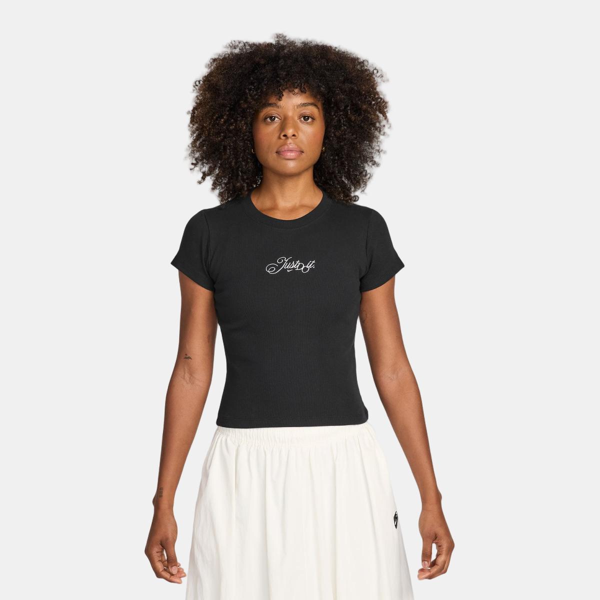 Camiseta de mujer Sportswear Rib Mod Crop JDI Nike - Negro Negro-1