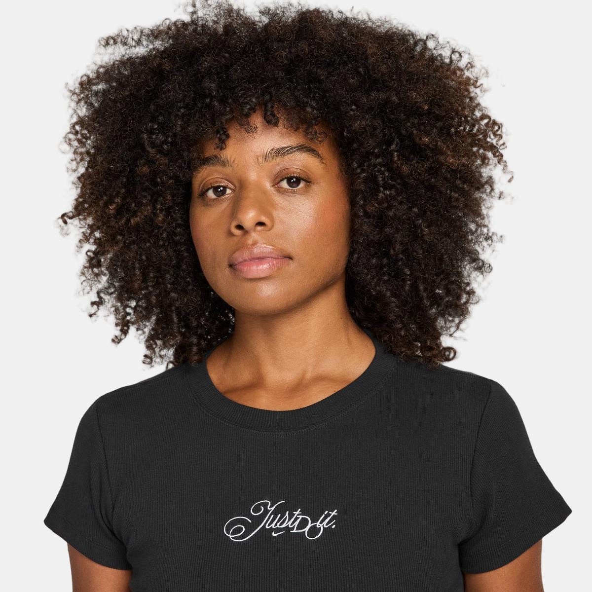 Camiseta de mujer Sportswear Rib Mod Crop JDI Nike - Negro Negro-3