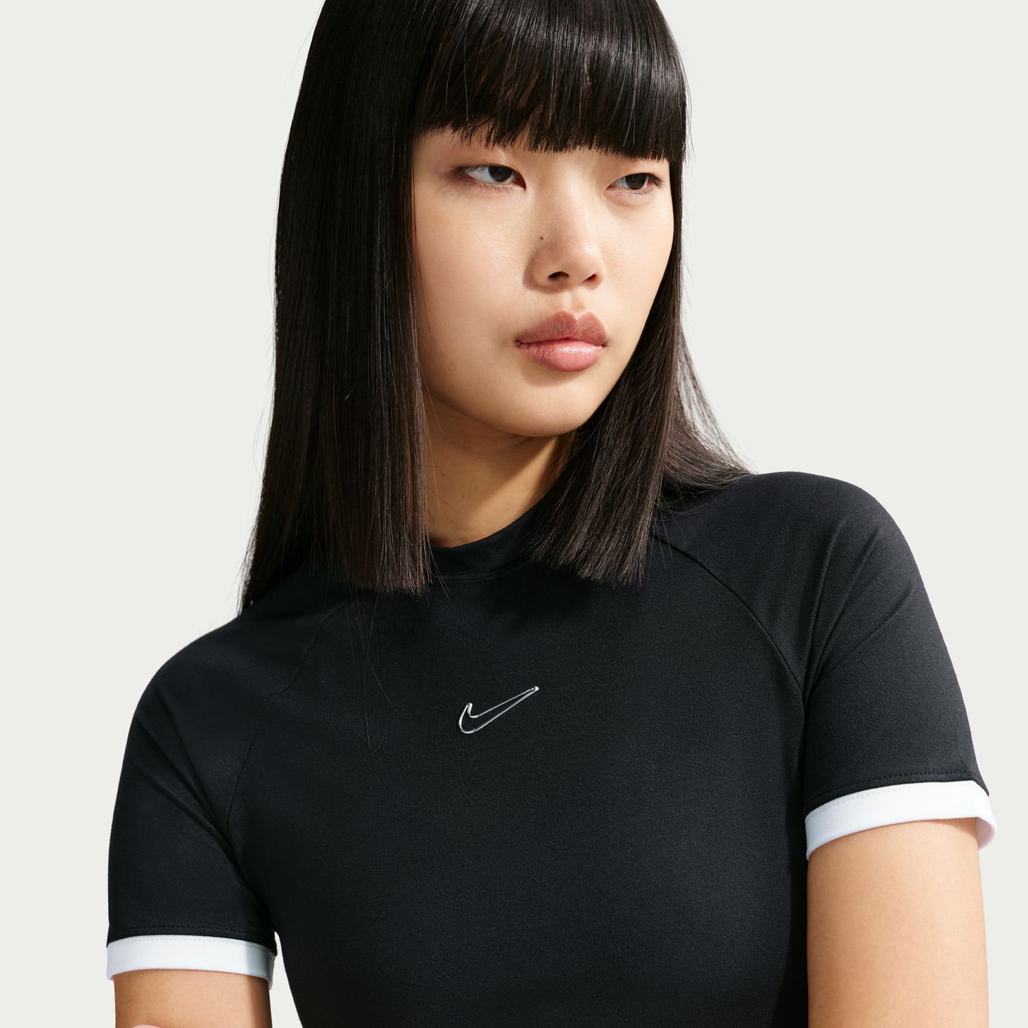 T-shirt de Mulher Fitted Preto-5