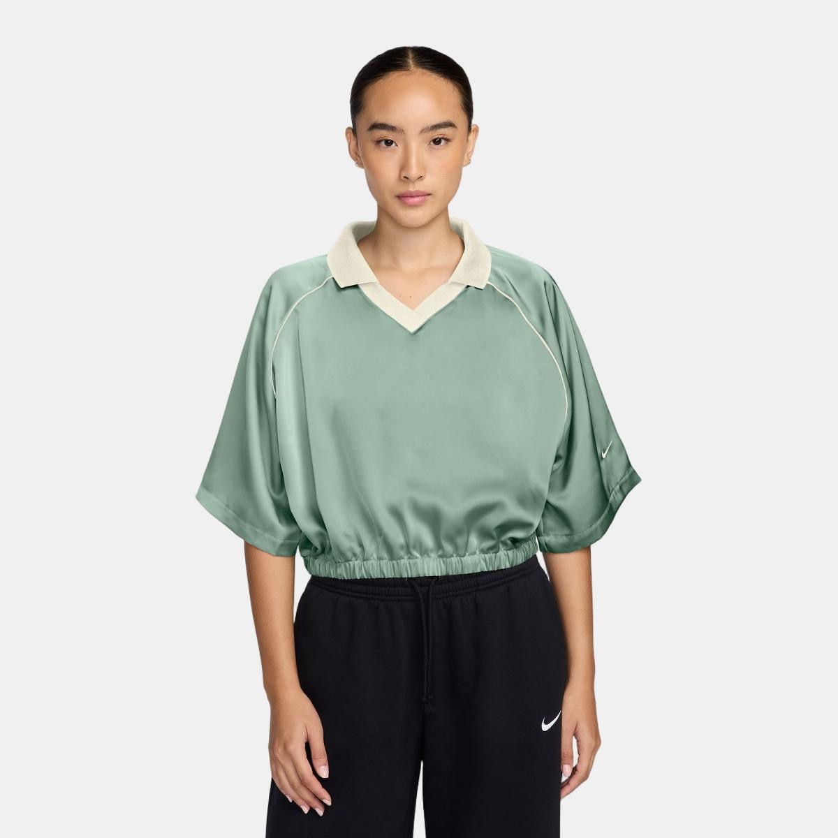 T-shirt Casual de Mulher W NSW Offln Wvn Stn SS Top Preto-1