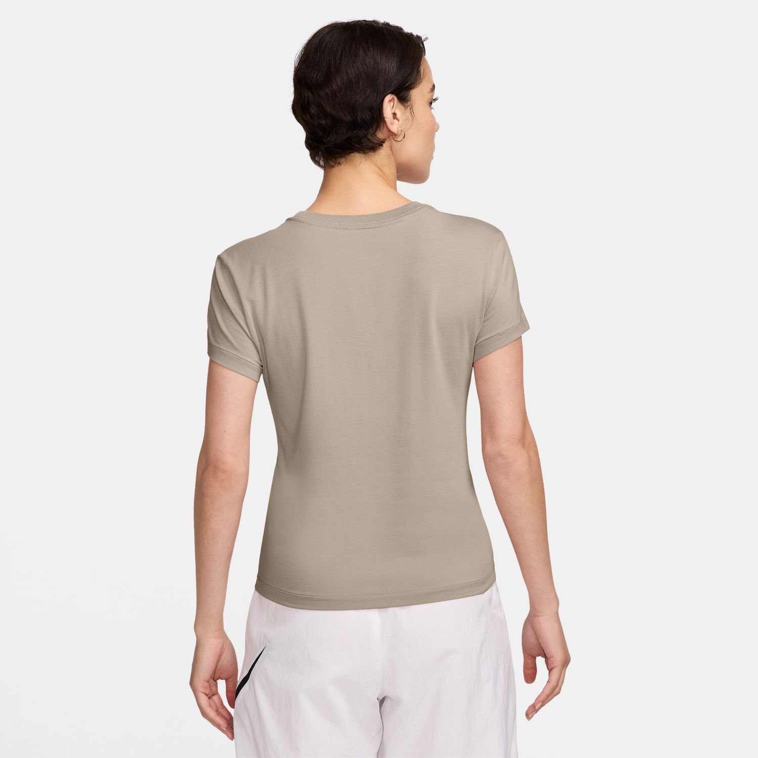 T-shirt de Mulher W Nsw Nk Chll Knt Md Crp Castanho-2