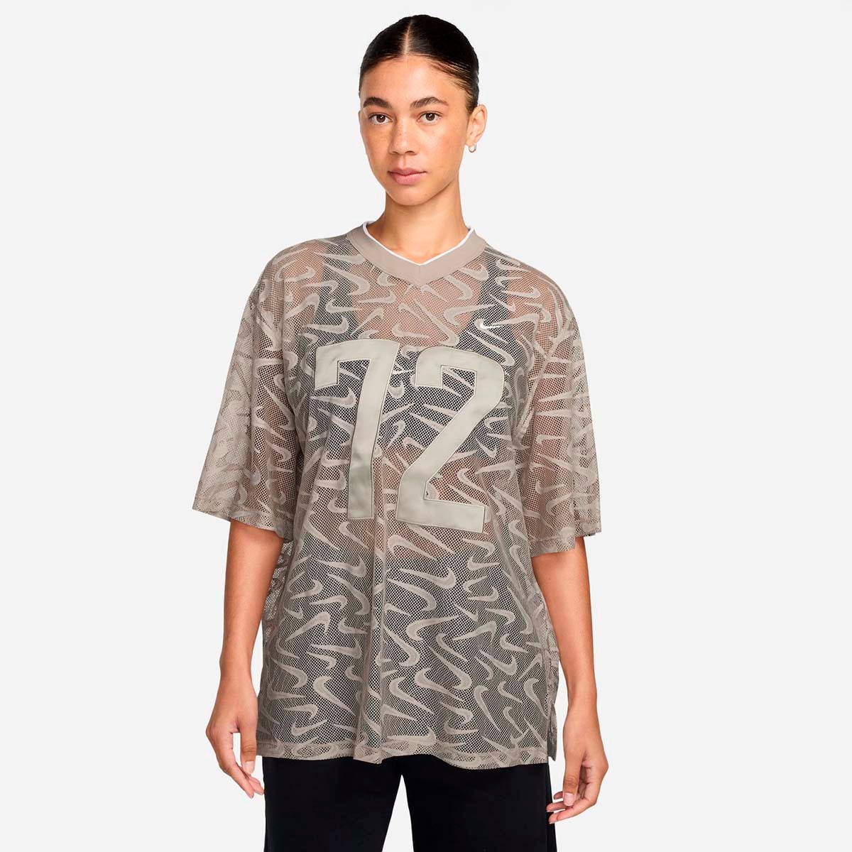 Camiseta de mujer W Nk Chill Wvn Lace Jersey Nike - Marrón Marrón-1