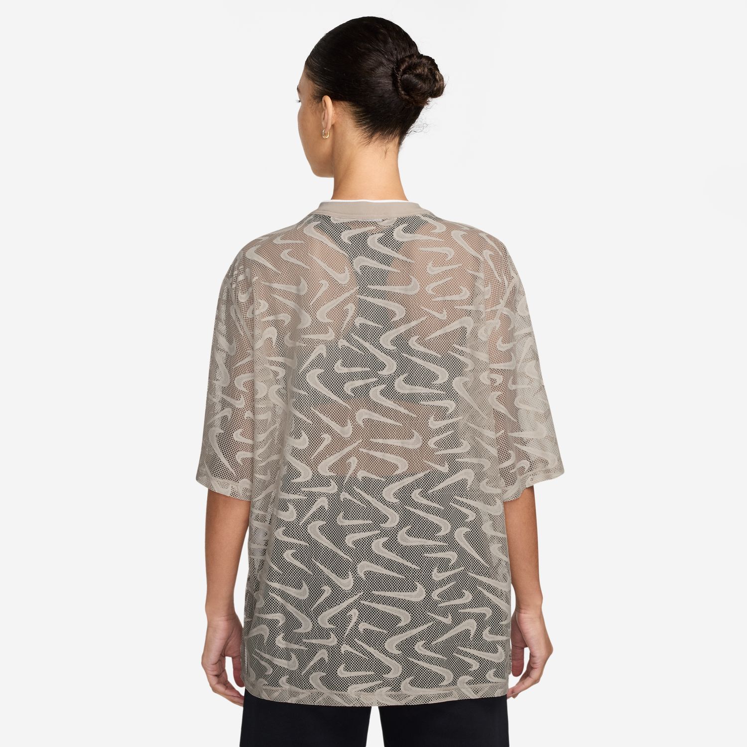 Camiseta de mujer W Nk Chill Wvn Lace Jersey Nike - Marrón Marrón-2