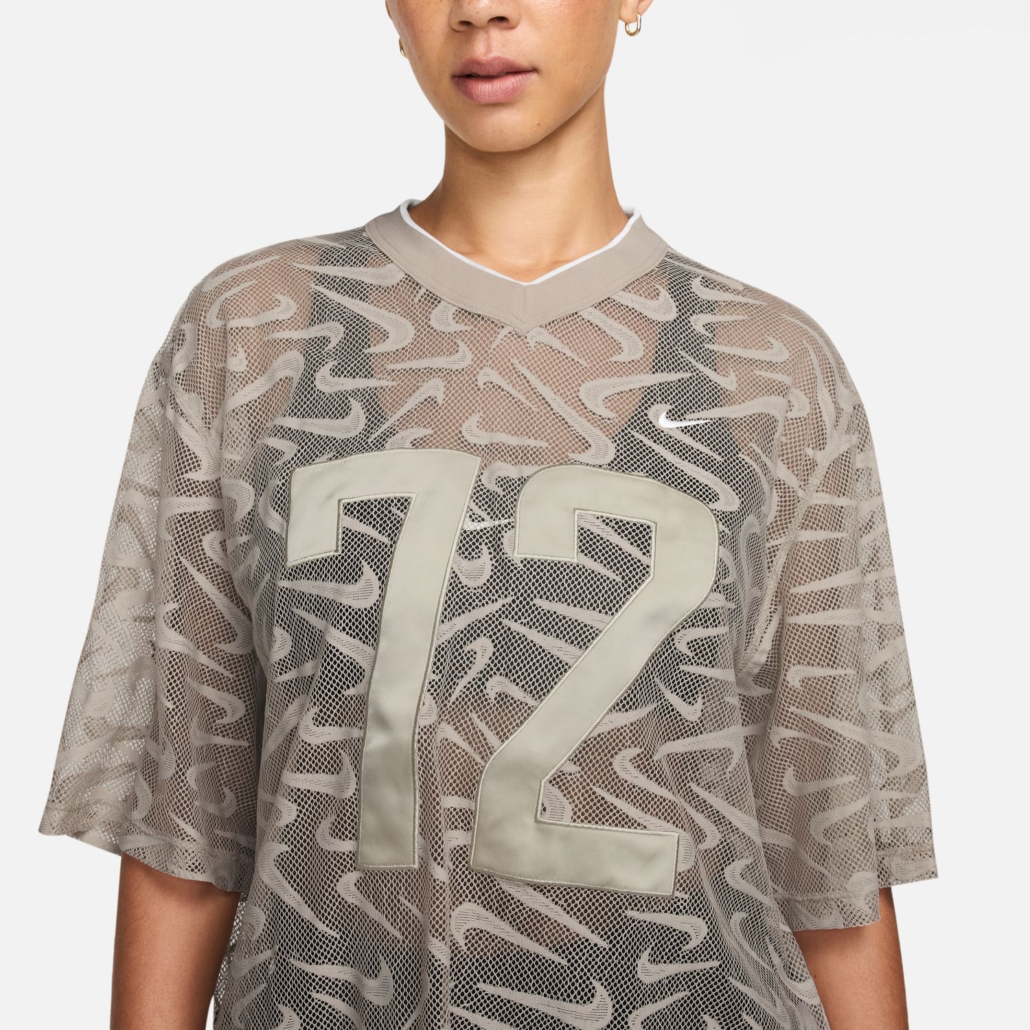 Camiseta de mujer W Nk Chill Wvn Lace Jersey Nike - Marrón Marrón-3