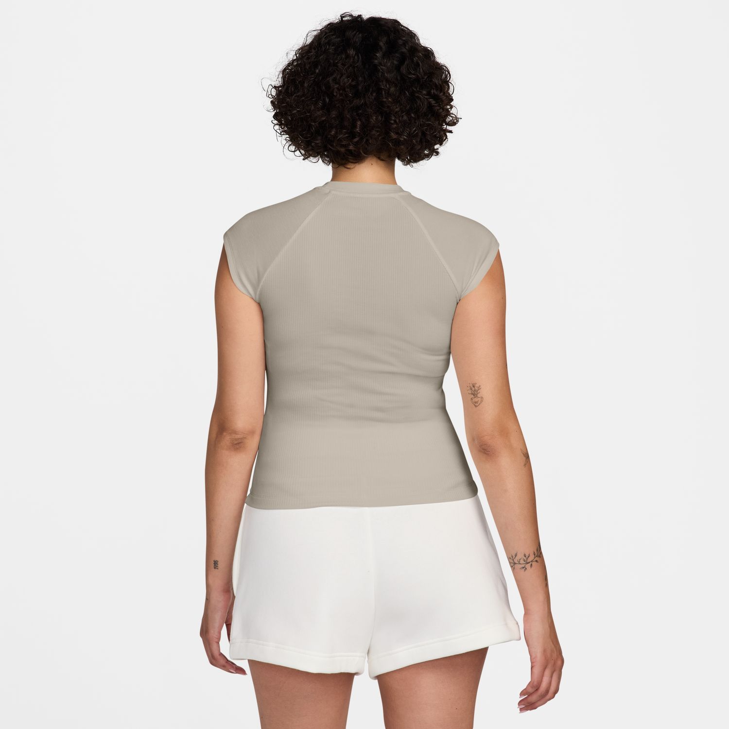Camiseta de mujer W Nsw Chill Knit Rib SS Top Nike - Marrón Marrón-2